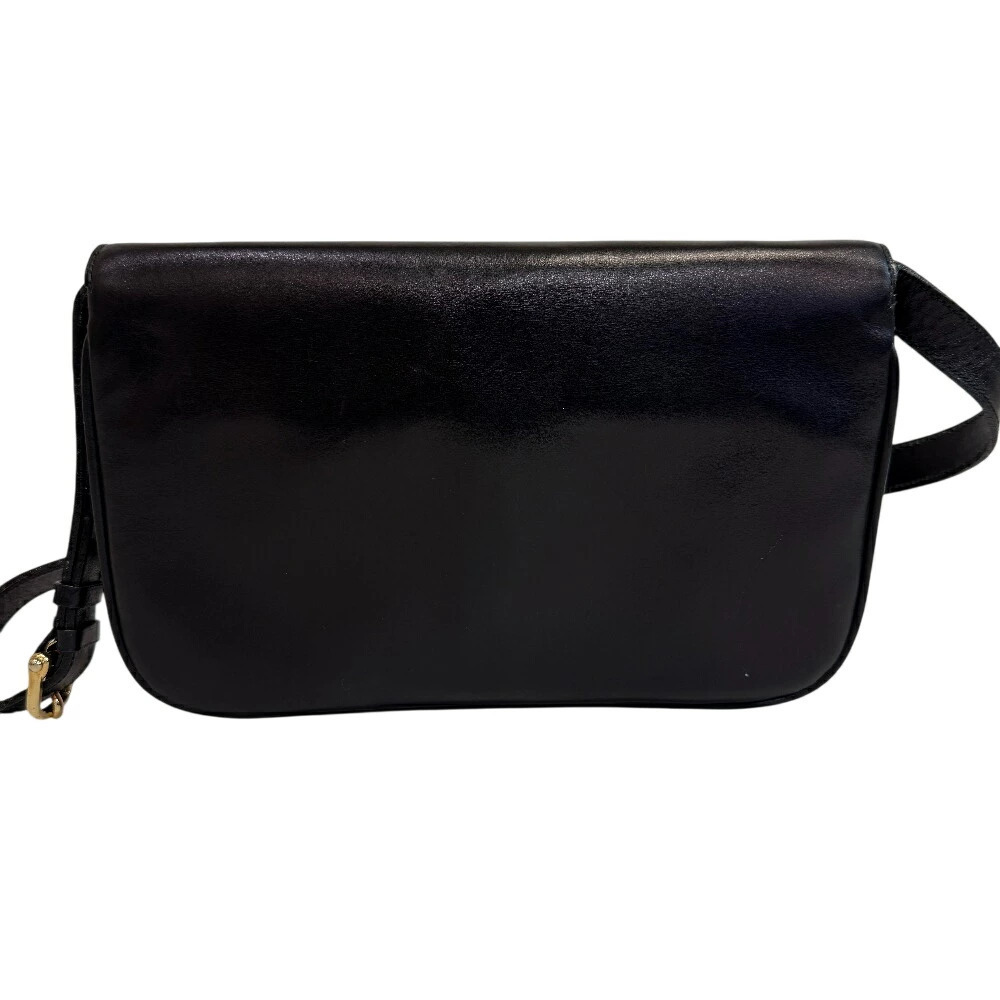 CELINE Clutch Bag Carriage Shoulder Crossbody Black